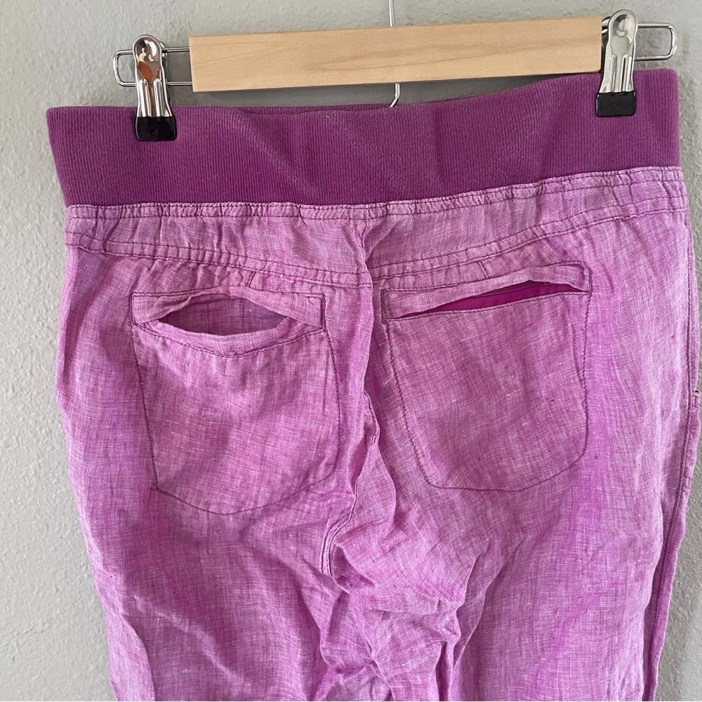 Toad & Co Flip Top Lithe Linen Pants Purple 4 - Picture 5 of 16